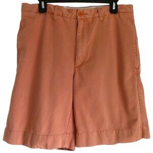 Flat Front Chino Khaki Shorts Men’s 33 Salmon Color Casual Charter Club Cotton